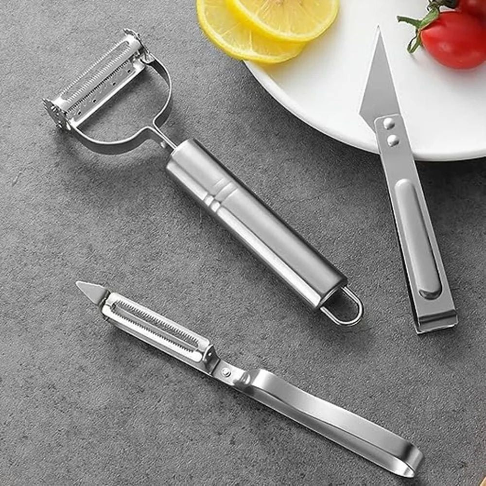 Premium Stainless Steel Multi-Functional Vegetable Peeler – Effortless Slicing, Peeling & Julienne Cutter – Sharp, Durable, Easy to Clean – Must-Have Kitchen Tool