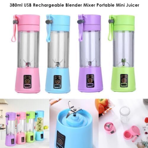 Portable USB Blender (380ml) – Make 12 Shakes per Charge | 50% OFF