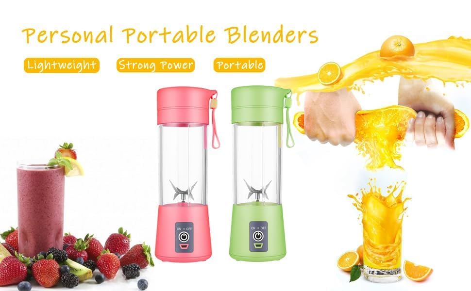 Portable USB Blender (380ml) – Make 12 Shakes per Charge | 50% OFF