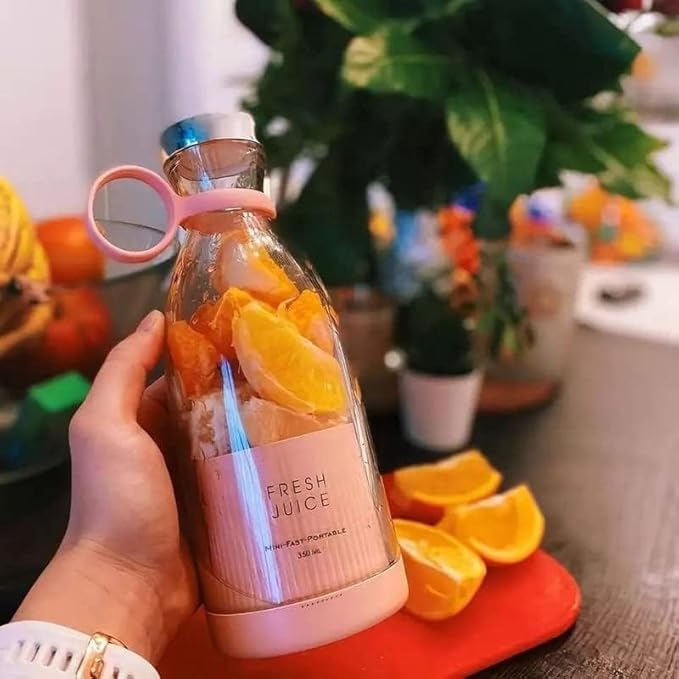 USB Rechargeable Mini Juicer Blender | Portable Electric Juicer Bottle 320ml Glass | 1400mAh Battery (Multicolor)