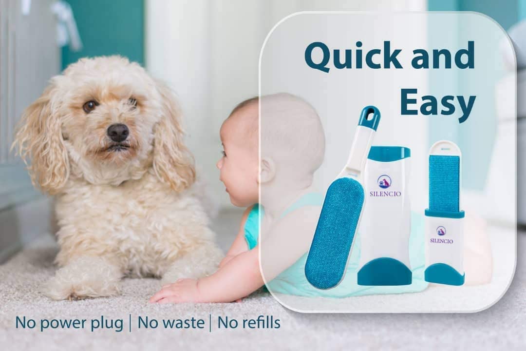 Pet Hair Remover Brush – SILENCIO Double-Sided Fur Remover for Dogs & Cats