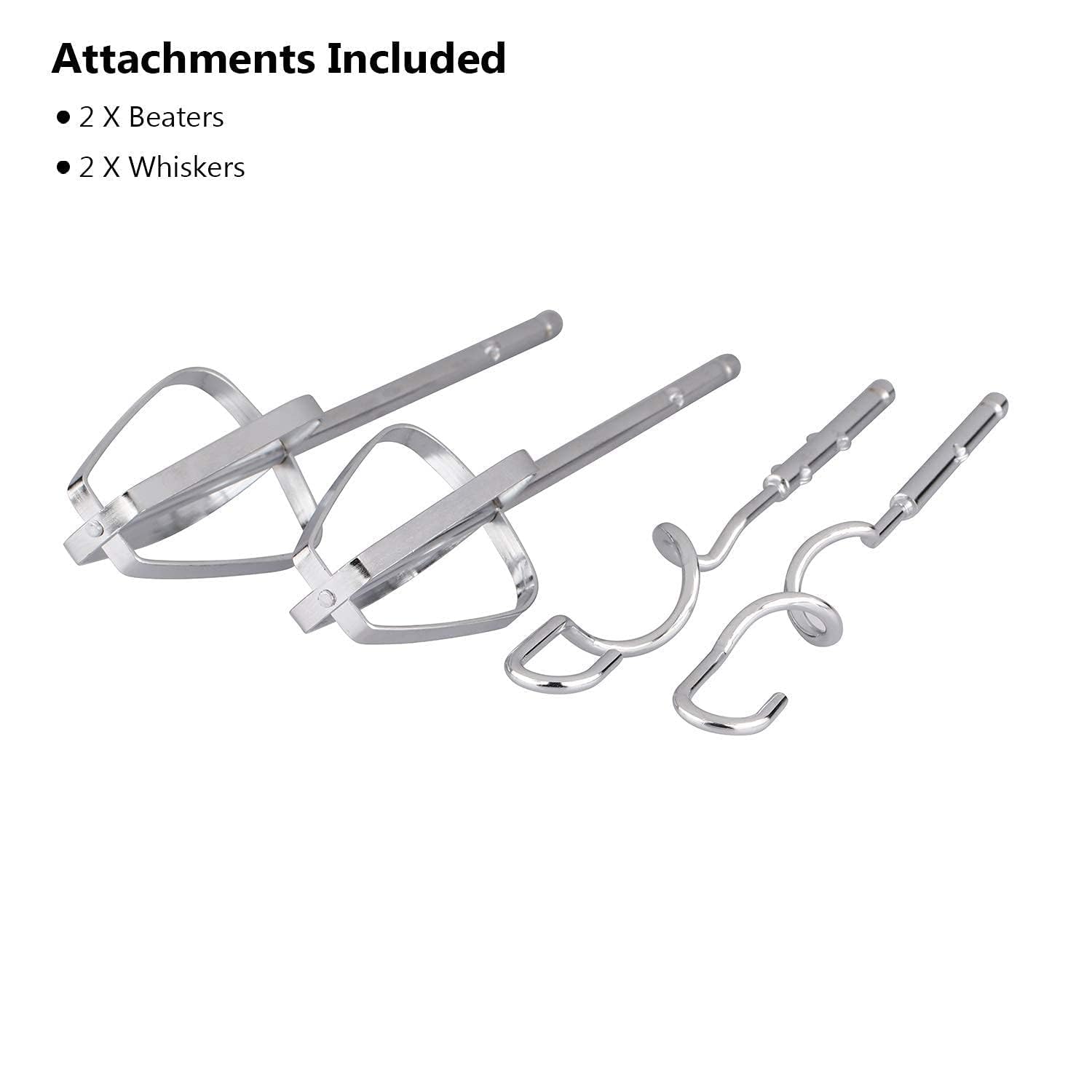 Electric 7 Speed Hand Mixer – Stainless Steel Beater & Dough Hook Attachments | High-Speed Blender for Smoothies, Cakes, Eggs, and Kitchen Mixing