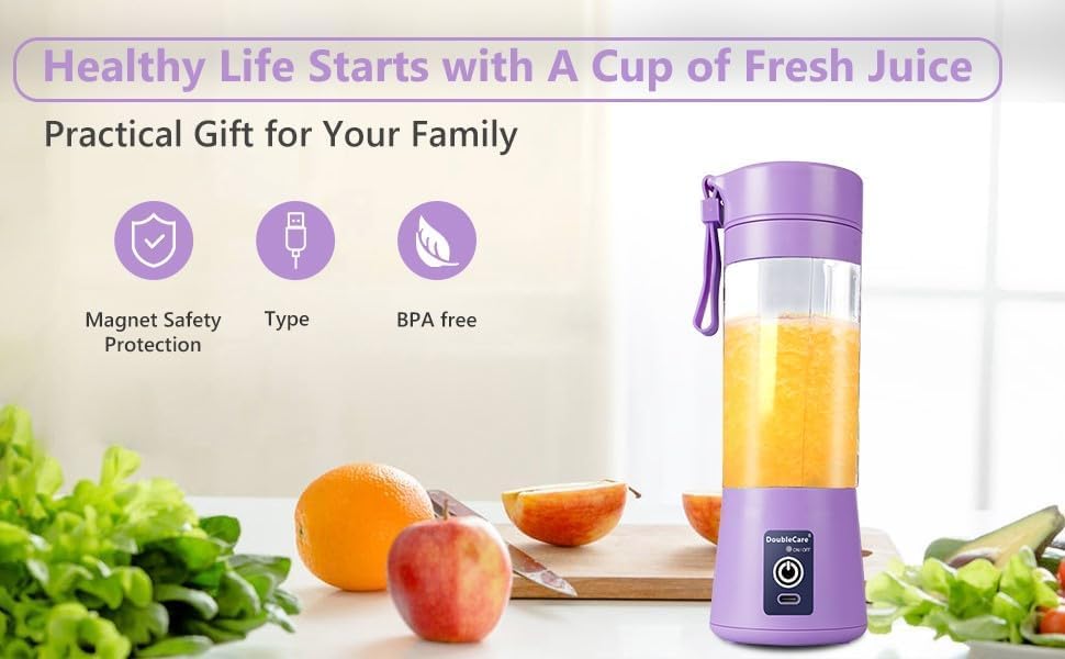 Portable USB Blender (380ml) – Make 12 Shakes per Charge | 50% OFF