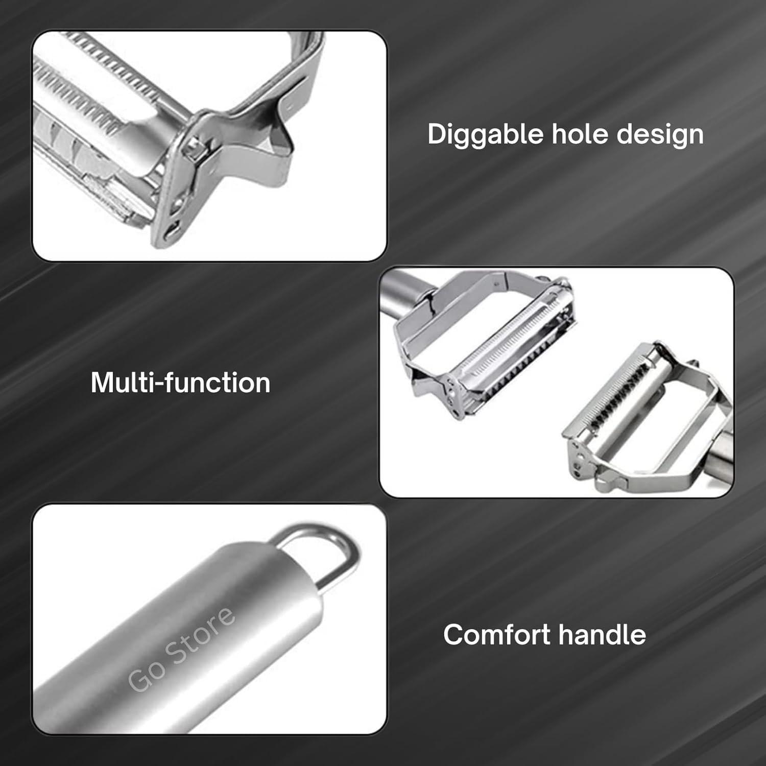 Premium Stainless Steel Multi-Functional Vegetable Peeler – Effortless Slicing, Peeling & Julienne Cutter – Sharp, Durable, Easy to Clean – Must-Have Kitchen Tool