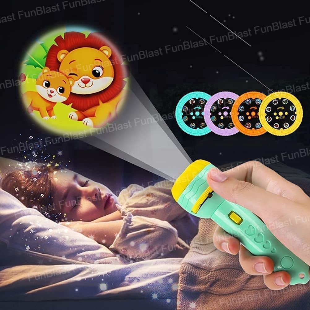 Magical Kids Projection Flashlight (AT 50% OFF + 10% OFF + FREE SHIPPING) – Fun Cartoon Story Projector Toy (With 3 Slides) – Best Gift for Kids