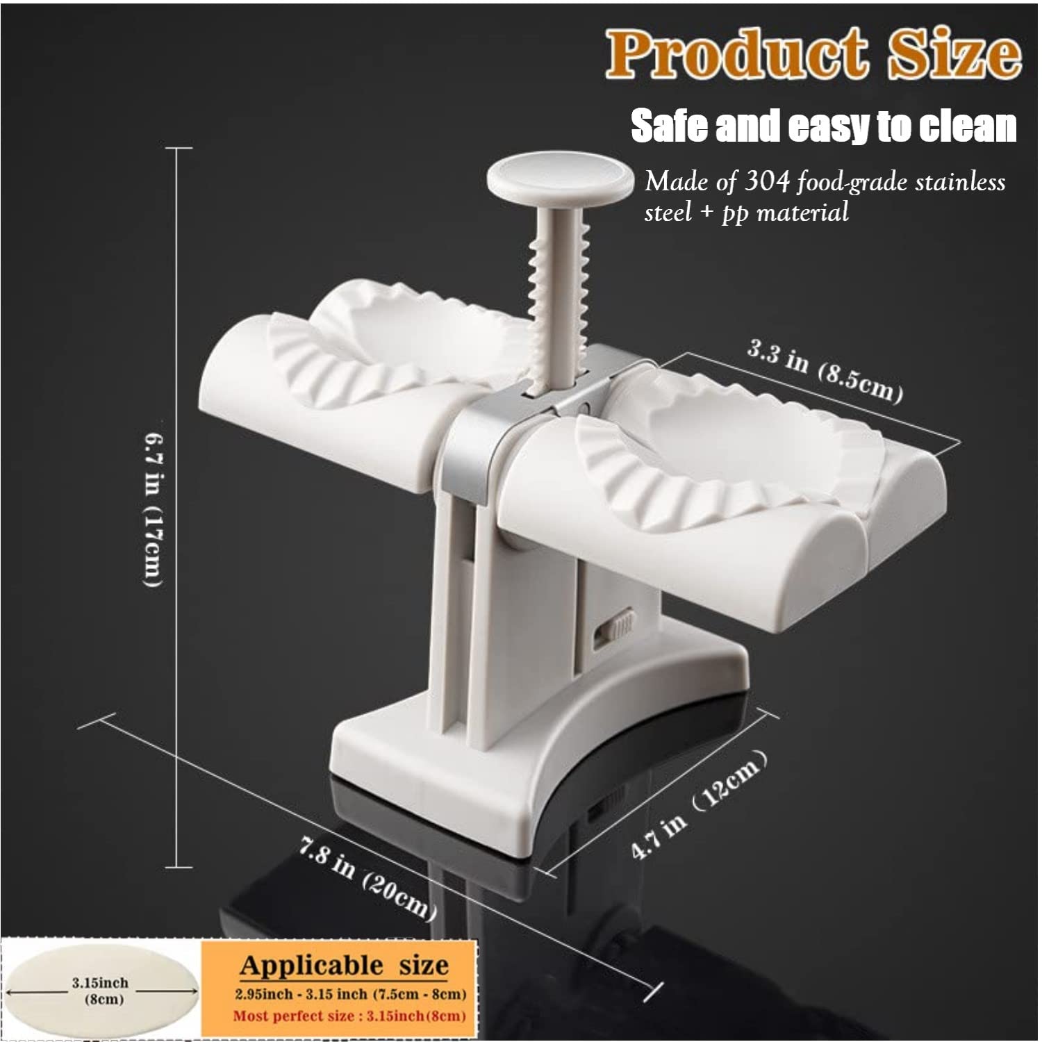 2-in-1 Dumpling Maker Machine – Double Head Momo Press with Accessories | Easy Dumpling Maker
