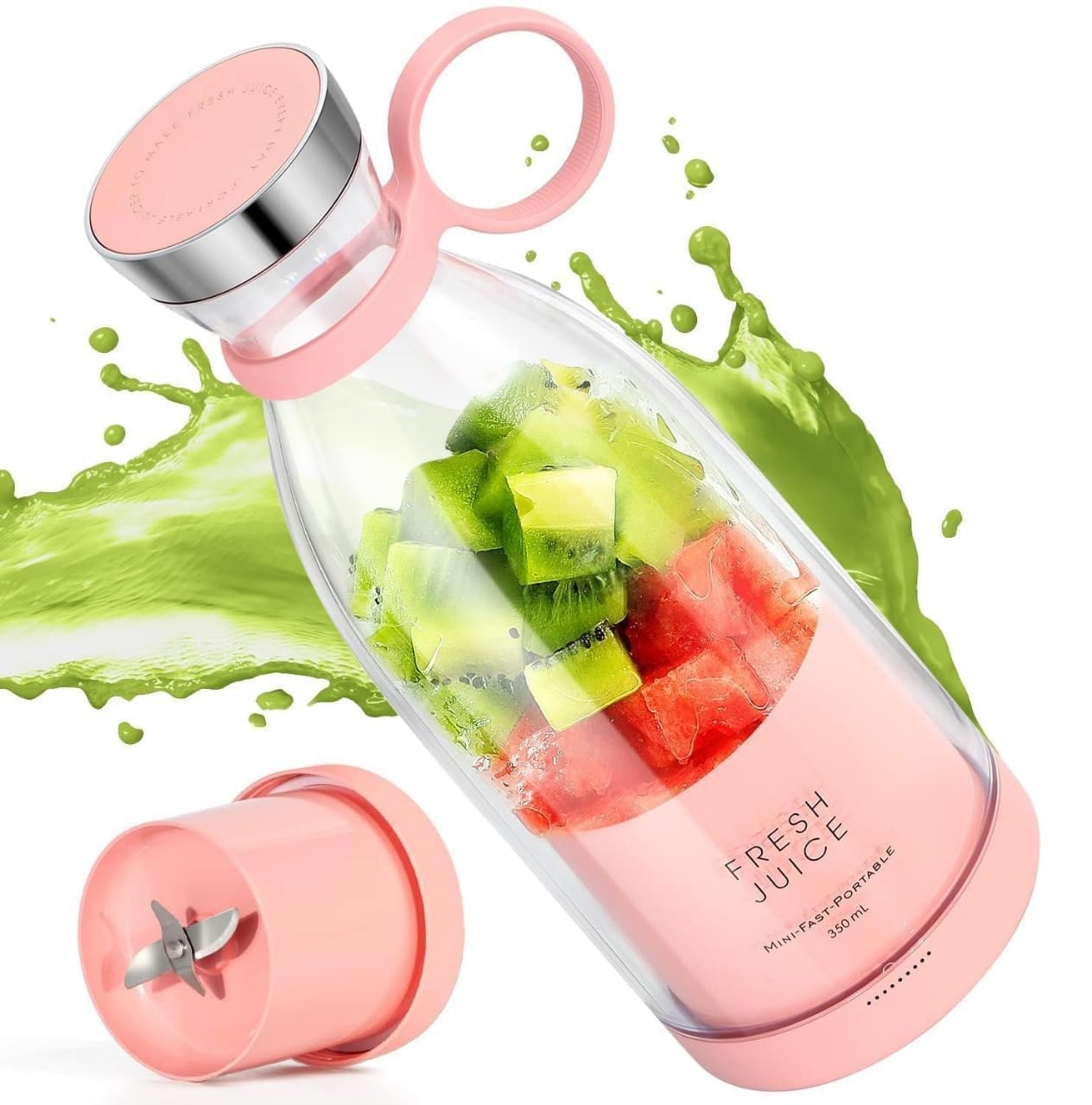 USB Rechargeable Mini Juicer Blender | Portable Electric Juicer Bottle 320ml Glass | 1400mAh Battery (Multicolor)