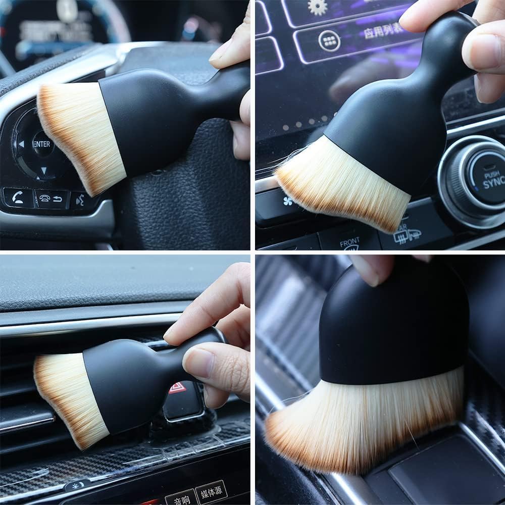 Multipurpose Car Cleaning Brush for AC Vent, Dashboard & Interior | Dual-Head Design | Soft Bristles | Reusable Duster for Bike, Laptop, Keyboard & Home Cleaning