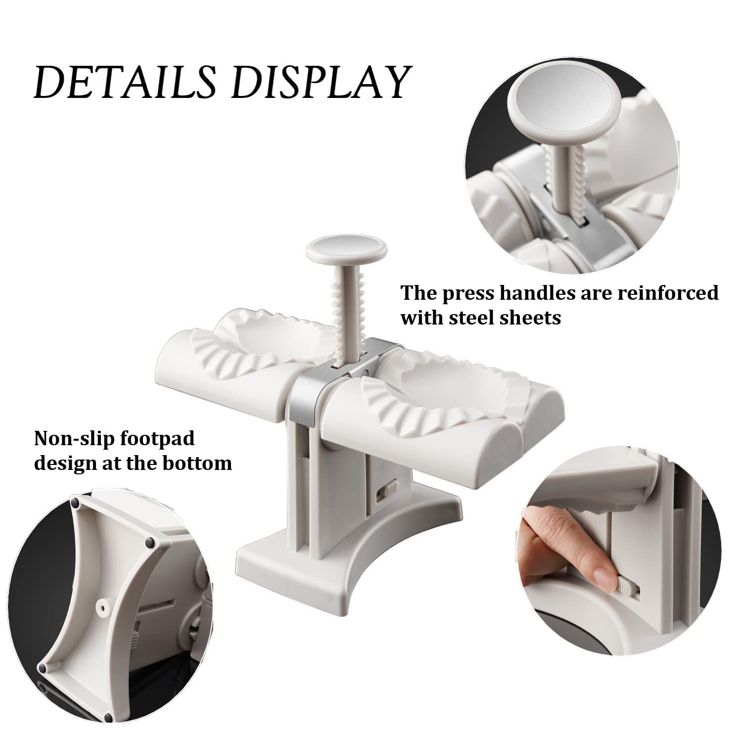 2-in-1 Dumpling Maker Machine – Double Head Momo Press with Accessories | Easy Dumpling Maker
