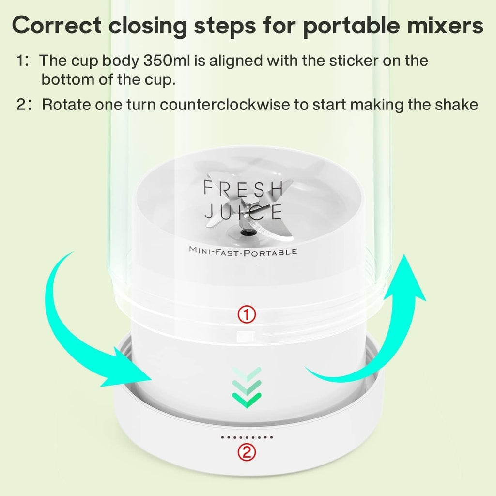 USB Rechargeable Mini Juicer Blender | Portable Electric Juicer Bottle 320ml Glass | 1400mAh Battery (Multicolor)