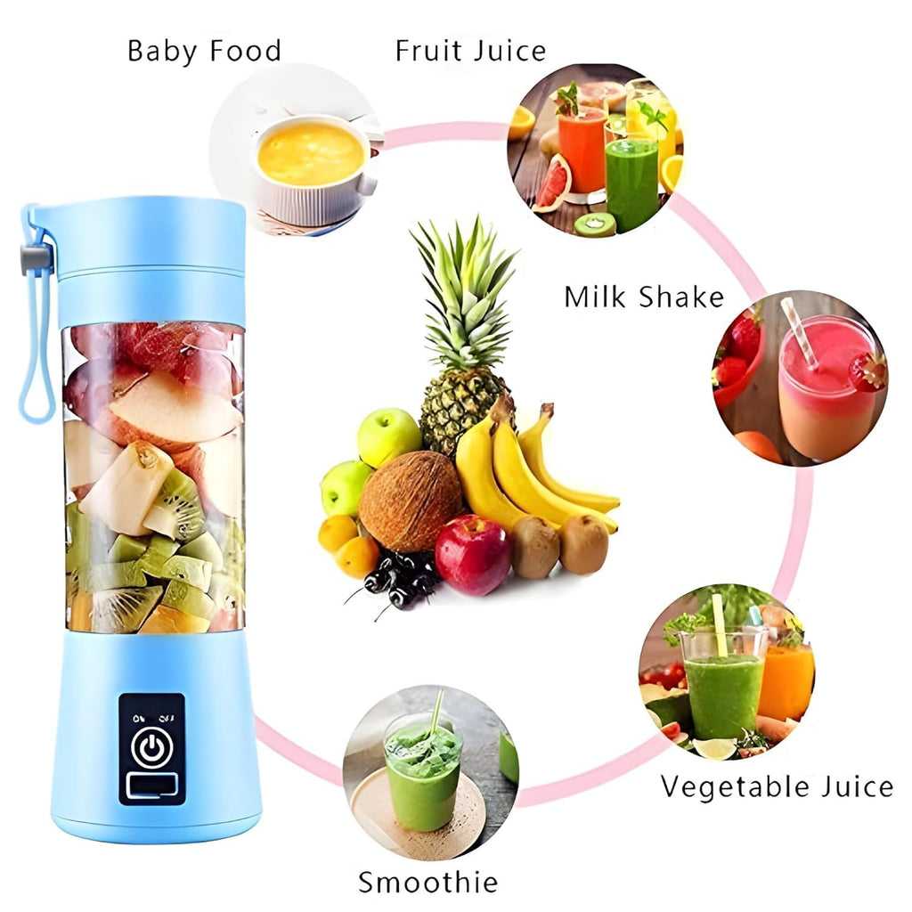 Portable USB Blender (380ml) – Make 12 Shakes per Charge | 50% OFF