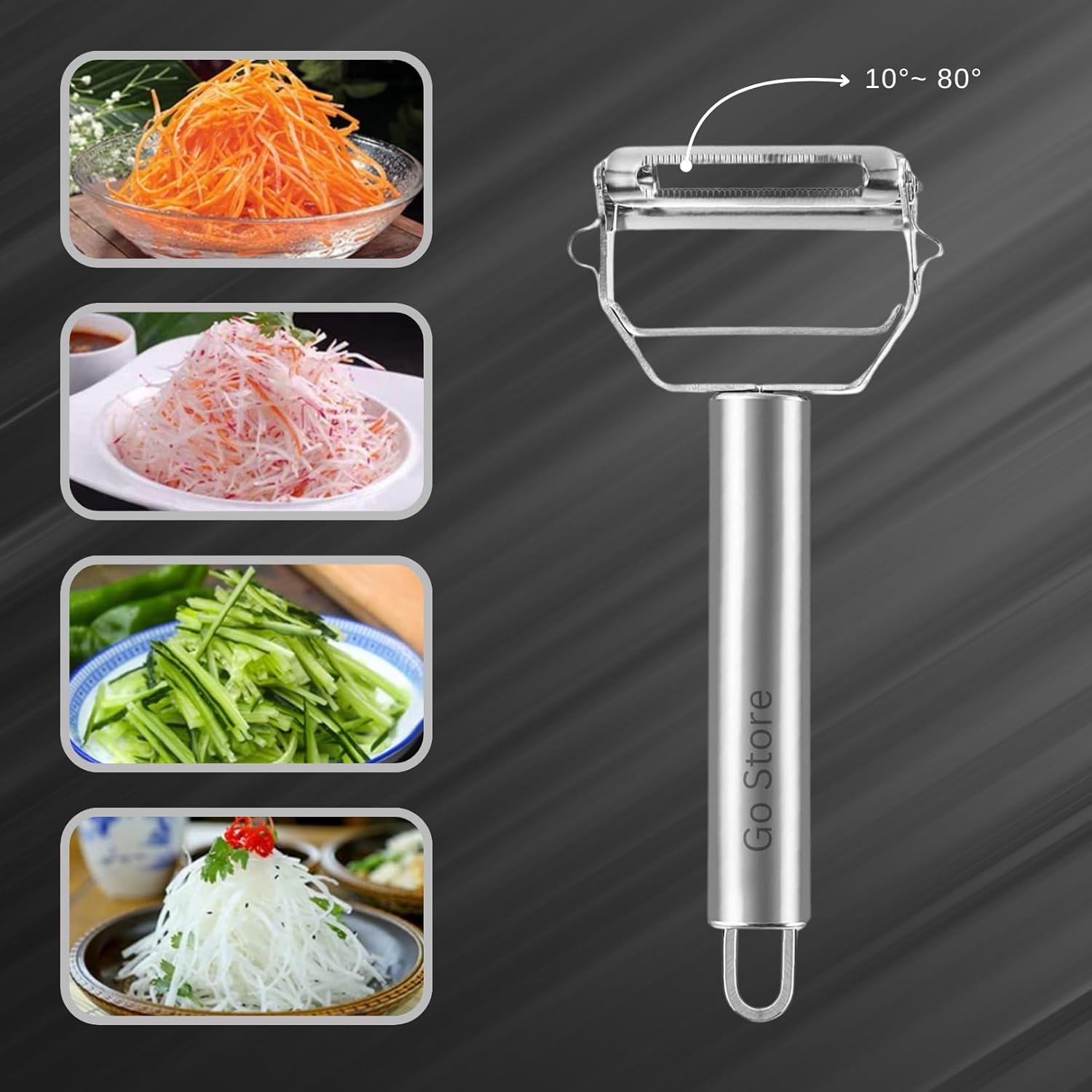 Premium Stainless Steel Multi-Functional Vegetable Peeler – Effortless Slicing, Peeling & Julienne Cutter – Sharp, Durable, Easy to Clean – Must-Have Kitchen Tool