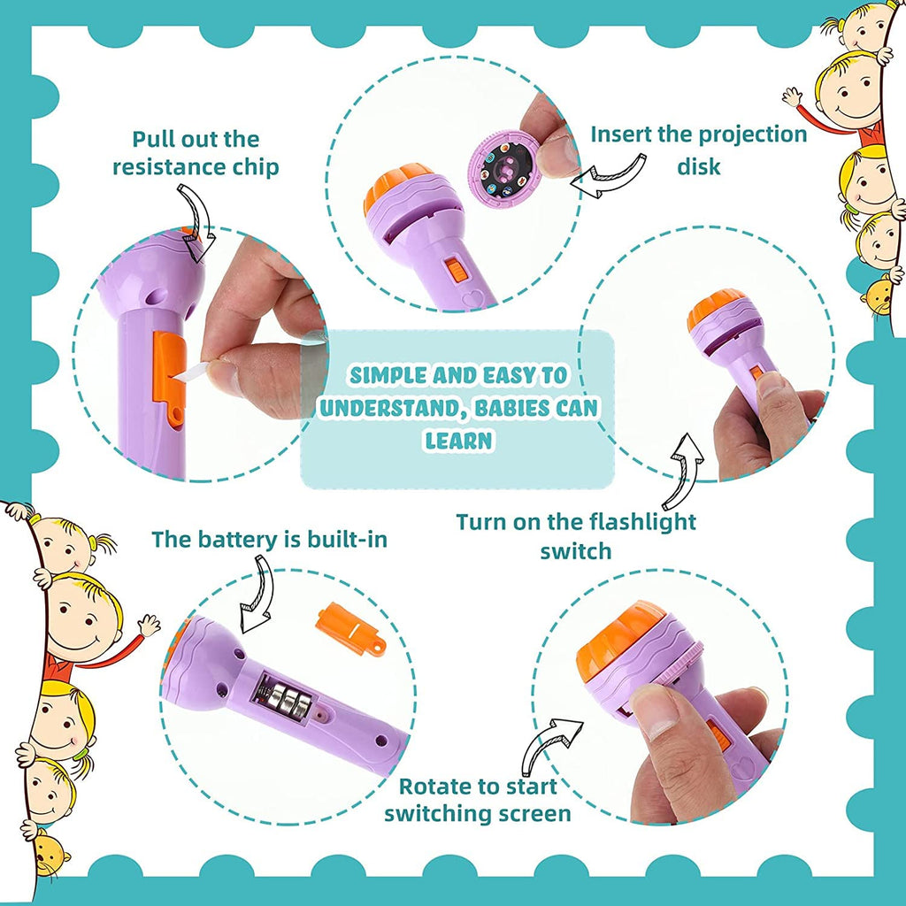 Magical Kids Projection Flashlight (AT 50% OFF + 10% OFF + FREE SHIPPING) – Fun Cartoon Story Projector Toy (With 3 Slides) – Best Gift for Kids