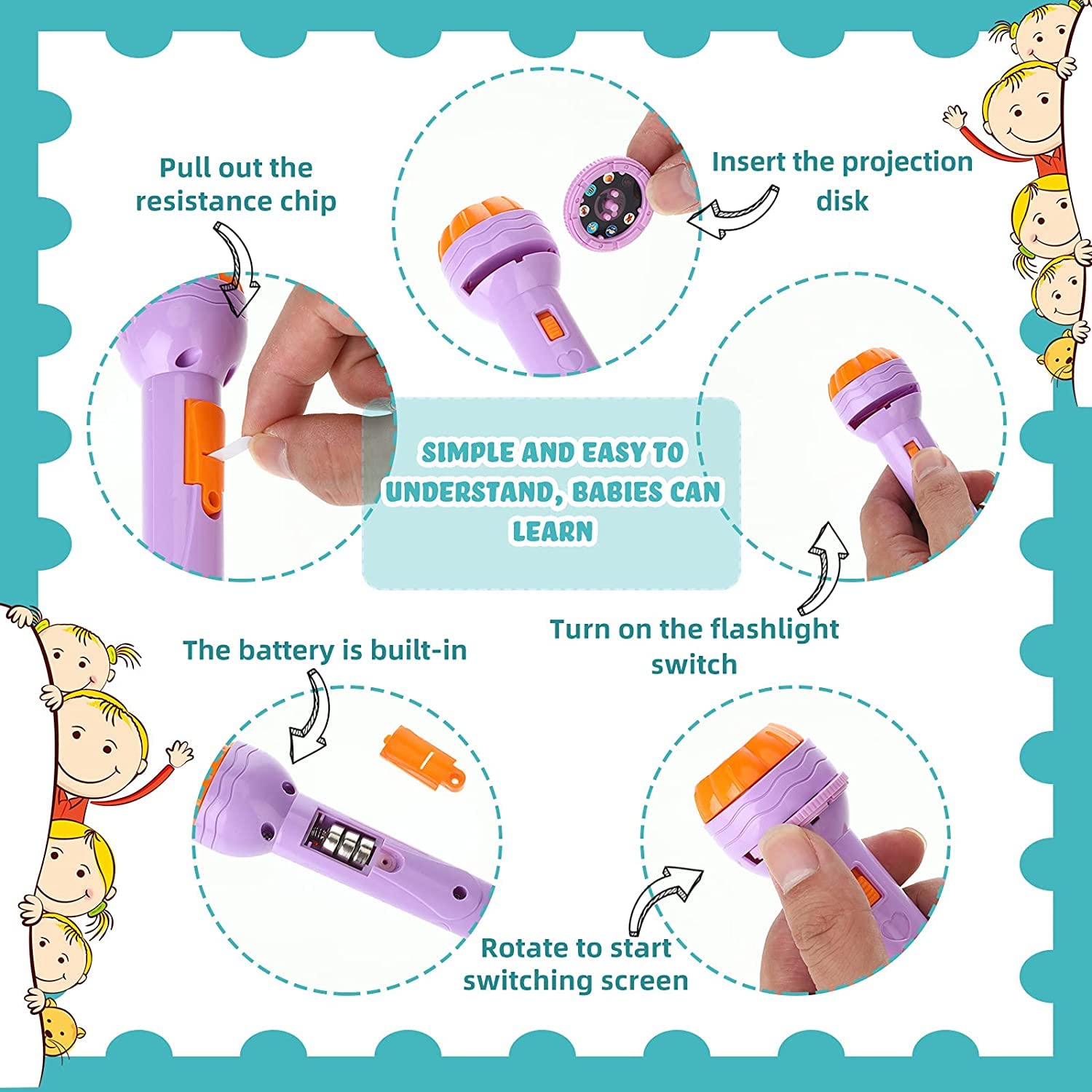 Magical Kids Projection Flashlight (AT 50% OFF + 10% OFF + FREE SHIPPING) – Fun Cartoon Story Projector Toy (With 3 Slides) – Best Gift for Kids