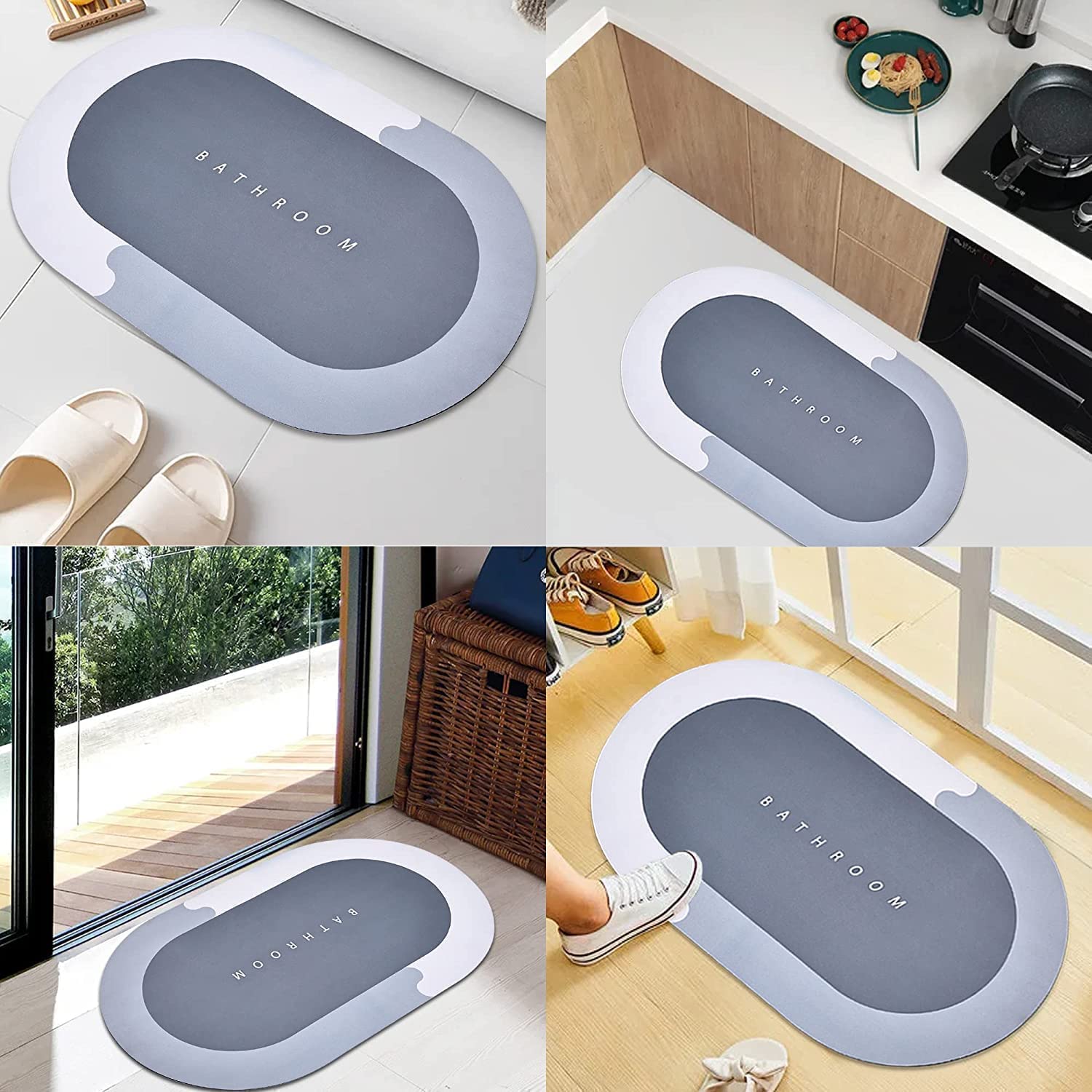 Premium Anti-Slip Bathroom Floor Mat – Soft Absorbent Quick-Dry Rug