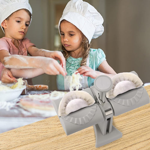 2-in-1 Dumpling Maker Machine – Double Head Momo Press with Accessories | Easy Dumpling Maker