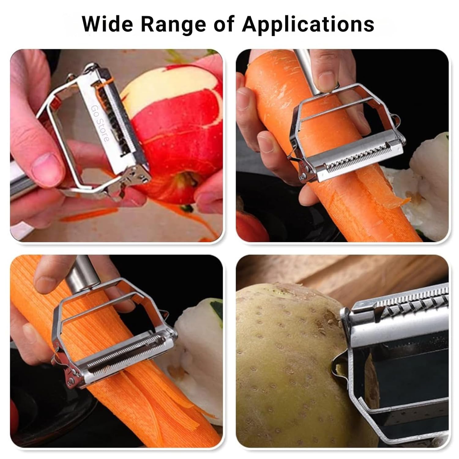 Premium Stainless Steel Multi-Functional Vegetable Peeler – Effortless Slicing, Peeling & Julienne Cutter – Sharp, Durable, Easy to Clean – Must-Have Kitchen Tool
