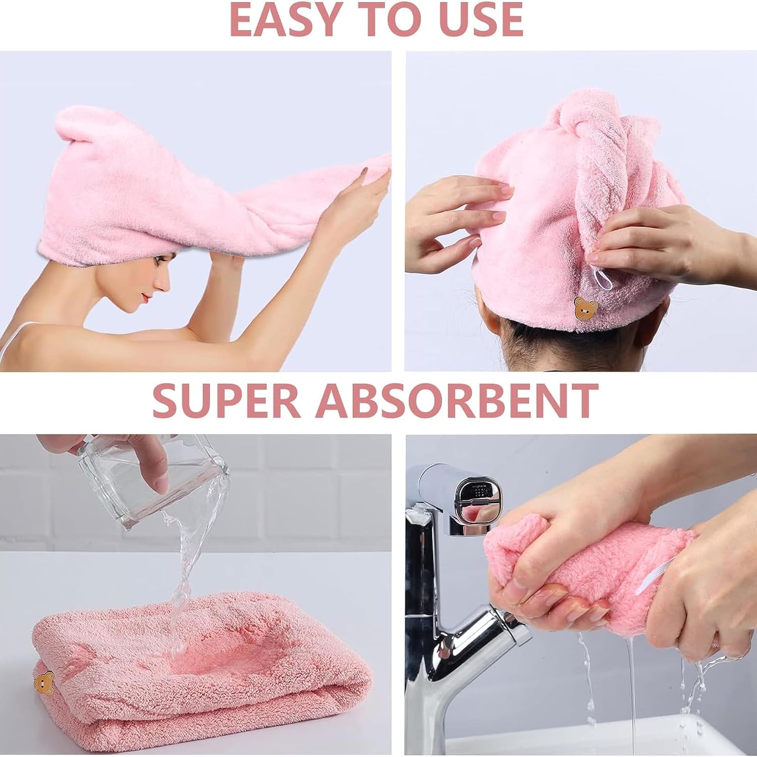 Hair Wrap Towel for Women | Quick Drying Hair Towel Wrap | Super Absorbent Hair Turban (Multicolor) pack of 1