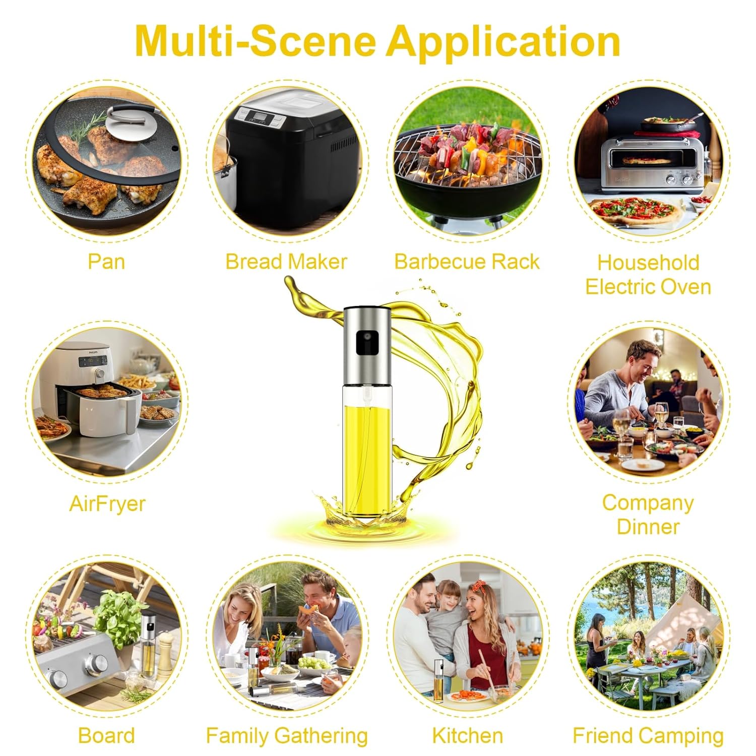 100ML Premium Olive Oil Sprayer for Cooking – Glass Oil Spray Bottle with 304 Stainless Steel