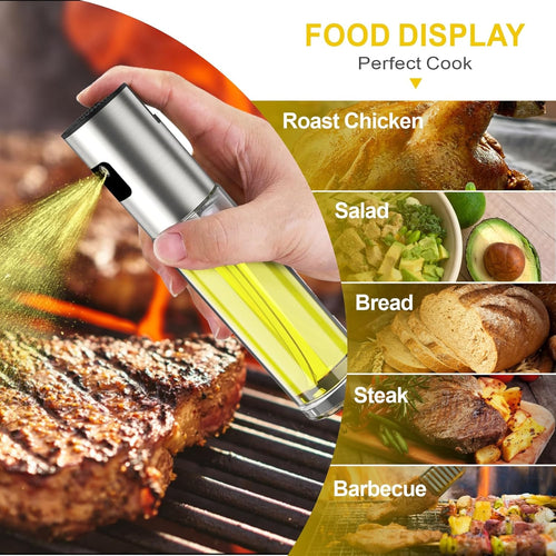 100ML Premium Olive Oil Sprayer for Cooking – Glass Oil Spray Bottle with 304 Stainless Steel
